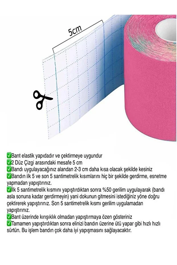 Yüz Kaldırma Ve Kırışıklıklar Için Kinezyo Pembe Renk Bant